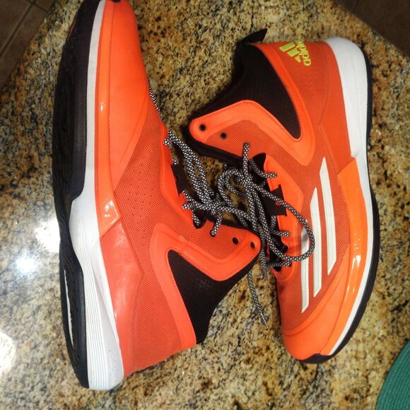 Rare 2014 Adidas Mens Basketball Shoes Sneakers Orange Black Lace Up S84205 14.5 main image 12